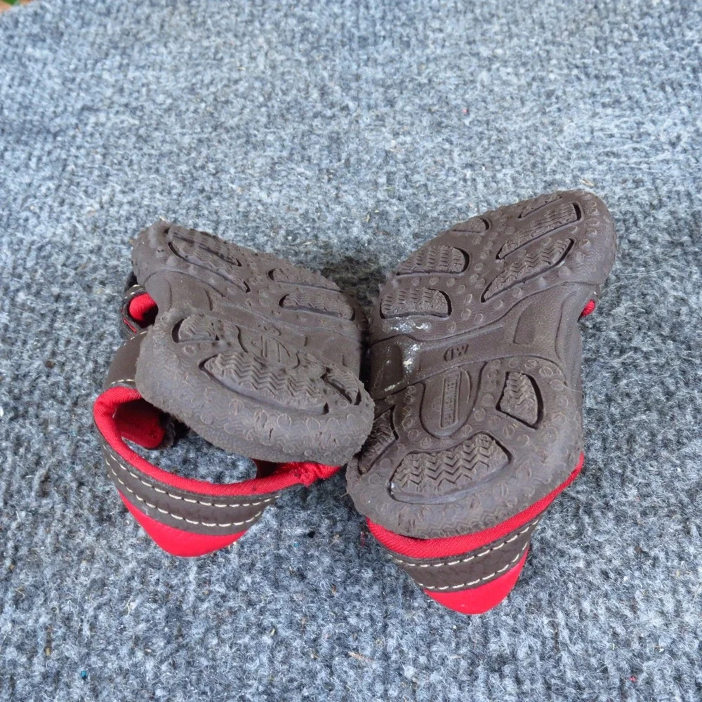 Sesame Street Elmo Toddler Fisherman Sandals Size 1W‎ Casual Brown Red Shoes